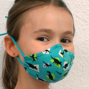 Kindermasken,bunte Masken, bunte Kindermasken,Masken Kinder, Masken Stoff,schöne Stoffmasken,lustige Masken Geschaeft in Wien kaufen online bestellen,Kindermaske, bunte Stoffmasken Dinos auf türkis