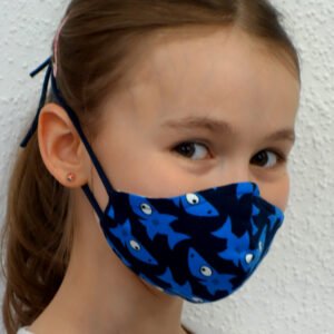 Kindermasken,bunte Masken, bunte Kindermasken,Masken Kinder, Masken Stoff,schöne Stoffmasken,lustige Masken Geschaeft in Wien kaufen online bestellen,Kindermaske, bunte Stoffmasken Haie dunkelblau