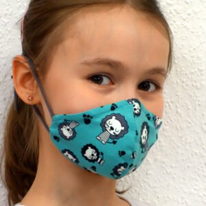 Kindermasken,bunte Masken, bunte Kindermasken,Masken Kinder, Masken Stoff,schöne Stoffmasken,lustige Masken Geschaeft in Wien kaufen online bestellen,Kindermaske, bunte Stoffmasken Löwe türkis